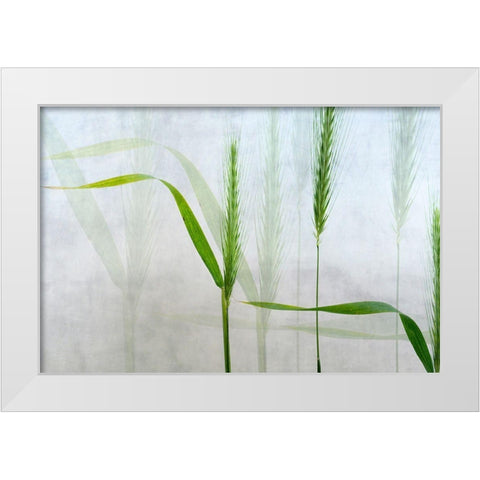 Wavy Green White Modern Wood Framed Art Print by Van Son, Greetje