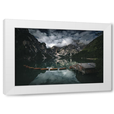 Paradise On Earth White Modern Wood Framed Art Print by Tagliarino, Marco