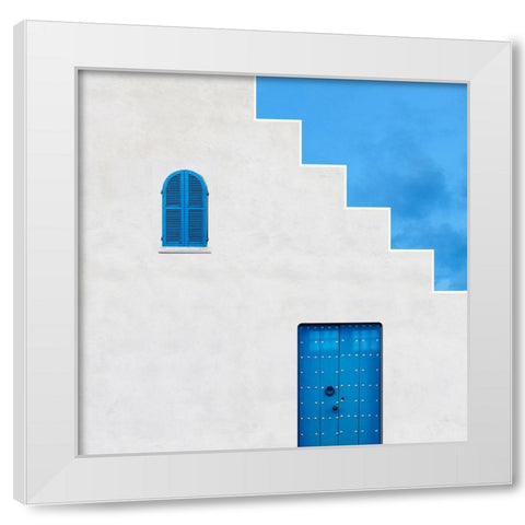 Life In Blue White Modern Wood Framed Art Print by Novillo, Alfonso