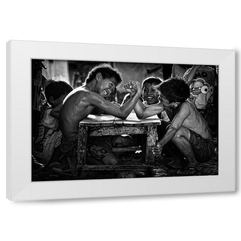 Panco White Modern Wood Framed Art Print by Prayoga, Adhi
