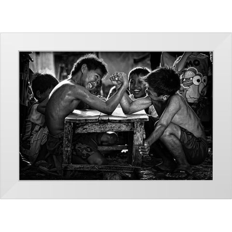 Panco White Modern Wood Framed Art Print by Prayoga, Adhi