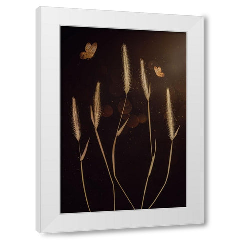 When It Is Dark White Modern Wood Framed Art Print by Kiral, Cicek