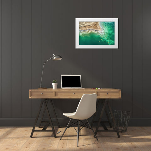 Dead Sea Exploration White Modern Wood Framed Art Print by Meirovich, Ido