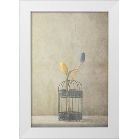 But Together... White Modern Wood Framed Art Print by Devos, Delphine