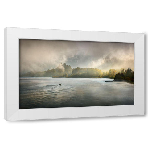 Columbia Gorge Fog White Modern Wood Framed Art Print by Dou, Shenshen
