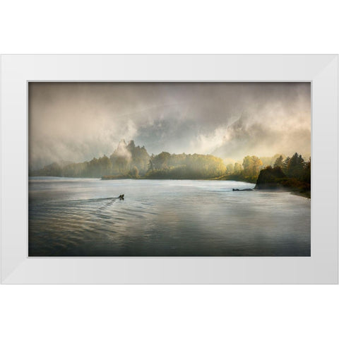 Columbia Gorge Fog White Modern Wood Framed Art Print by Dou, Shenshen