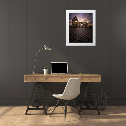 Tres Luces No Tan Perdidas. White Modern Wood Framed Art Print by Pablo De, Juan