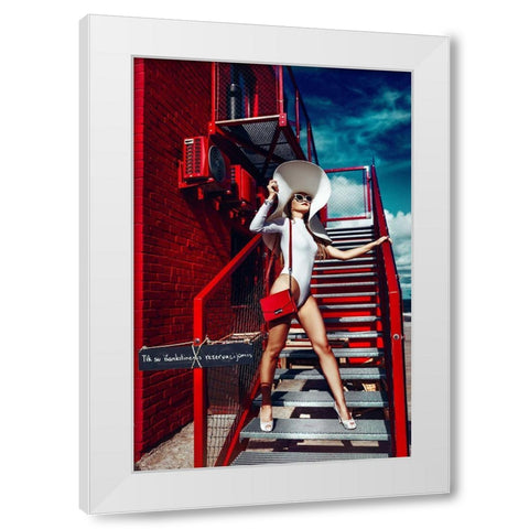 Rednwhite White Modern Wood Framed Art Print by Bolgov, Ruslan
