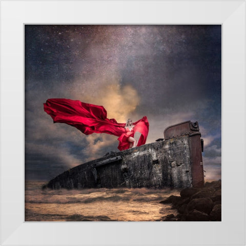 Shipwrecked White Modern Wood Framed Art Print by Dixon, Colin