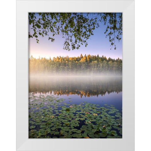 Calm Summer Night White Modern Wood Framed Art Print by Lindsten, Christian