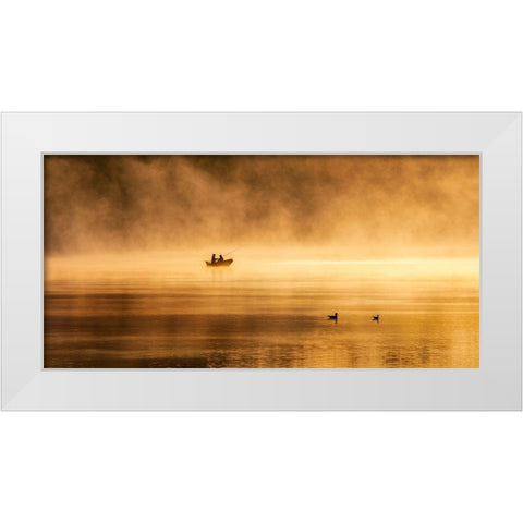 Fishing For Glory . White Modern Wood Framed Art Print by Kowalczyk, Slawomir