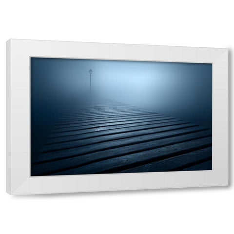 Blue Dream White Modern Wood Framed Art Print by Rebustini, Luca