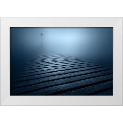 Blue Dream White Modern Wood Framed Art Print by Rebustini, Luca