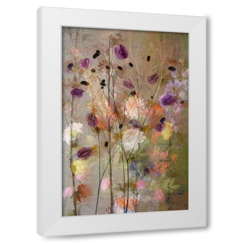 Painterly Flowers White Modern Wood Framed Art Print by Dingemans, Saskia