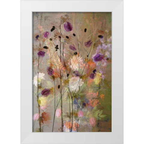 Painterly Flowers White Modern Wood Framed Art Print by Dingemans, Saskia