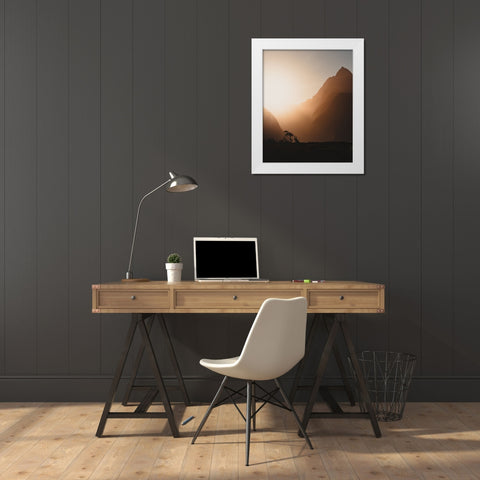 Rage, Rage Against The Dying Of The Light. White Modern Wood Framed Art Print by Regius Polgar, Zoltan