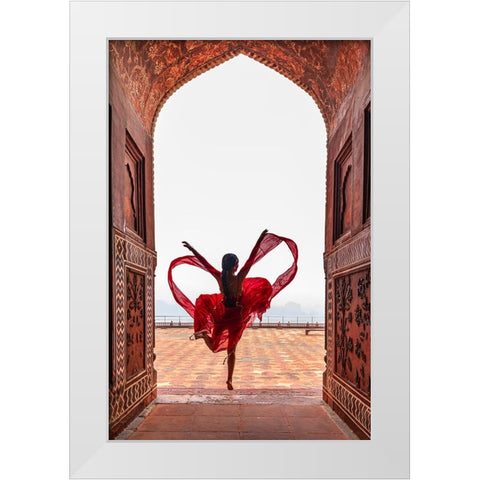 Taj Mahals Heart White Modern Wood Framed Art Print by Jing, Lin