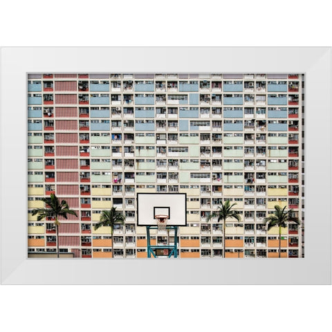 The Hoop White Modern Wood Framed Art Print by Abdualhameid, Fahad