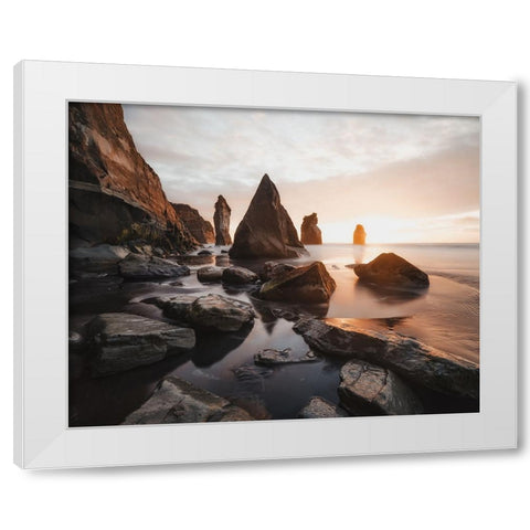 The Three Sisters White Modern Wood Framed Art Print by Regius Polgar, Zoltan