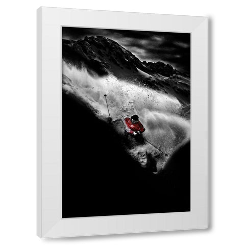 Dark Freeride White Modern Wood Framed Art Print by Shu, Tristan