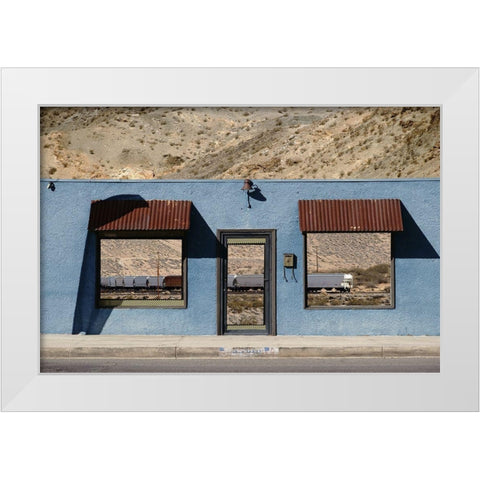 Somewhere In The Desert! White Modern Wood Framed Art Print by Kienitz, Bastian