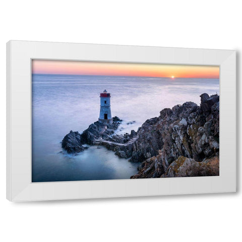 Two Lights White Modern Wood Framed Art Print by Guc, Mariusz