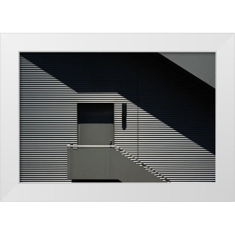 Screens White Modern Wood Framed Art Print by Marcel, Streiff
