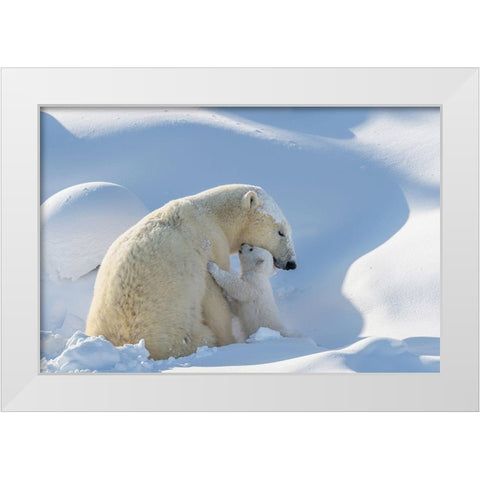 Hug White Modern Wood Framed Art Print by Hao, Jiang