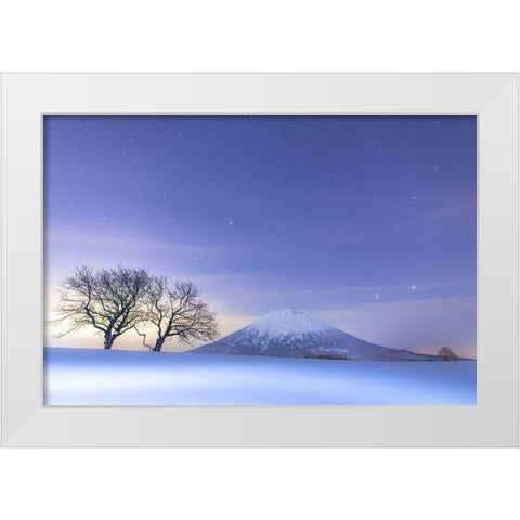 Blue Fantasy White Modern Wood Framed Art Print by Mitsuhiko, Kamada