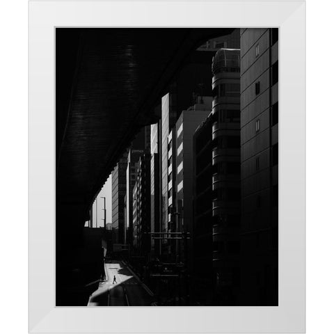 Lonesome In Shibuya White Modern Wood Framed Art Print by Takachi, Yasuhiro