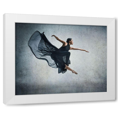 Flying White Modern Wood Framed Art Print by Li, Rob