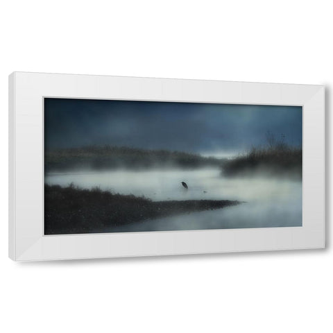 In The River Fog White Modern Wood Framed Art Print by Yamashita, Takafumi