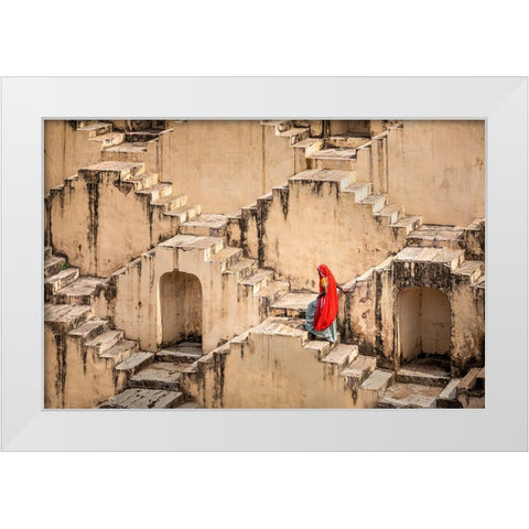 The Tale Of A Well White Modern Wood Framed Art Print by Yu Wu, Irene