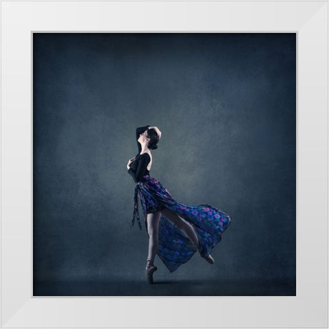 The Girl A Dance White Modern Wood Framed Art Print by Hasheminasab, Moein
