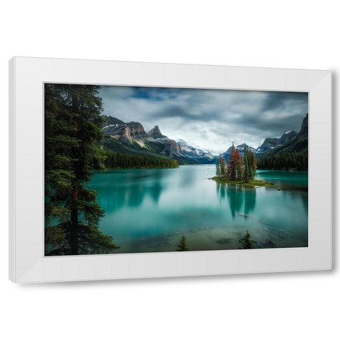 Spirit Island White Modern Wood Framed Art Print by Zhao, Alex