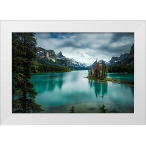 Spirit Island White Modern Wood Framed Art Print by Zhao, Alex
