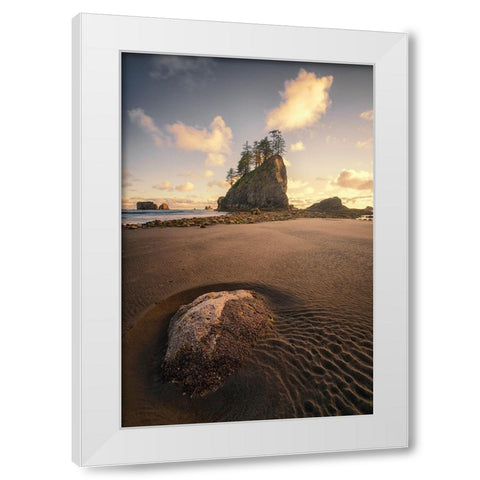 Water Trails White Modern Wood Framed Art Print by Gamito, Clara