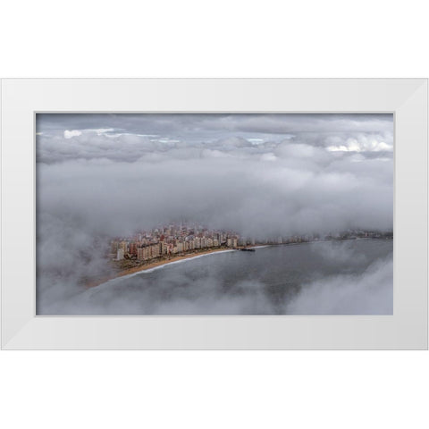 From The Other Dimension White Modern Wood Framed Art Print by Quiros, Jorge