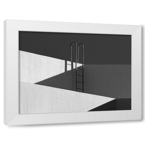 Rooftop Shadows White Modern Wood Framed Art Print by Hammer, Jacqueline