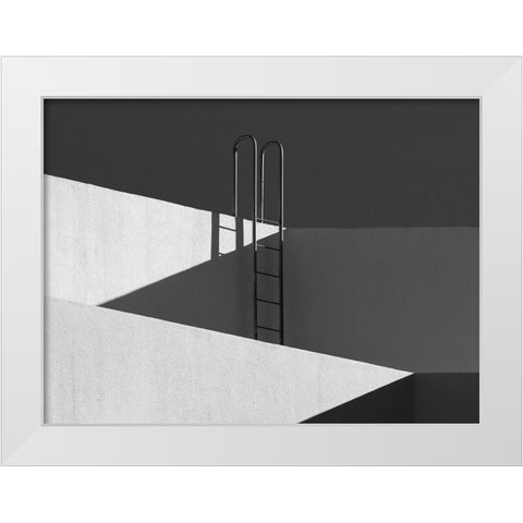 Rooftop Shadows White Modern Wood Framed Art Print by Hammer, Jacqueline