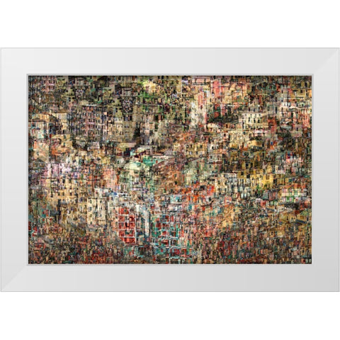 Riomaggiore White Modern Wood Framed Art Print by Hawerkamp, Hans-Wolfgang