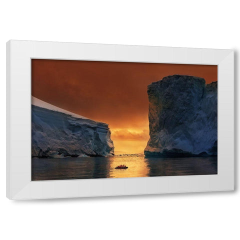 Antarctic Fire Gate White Modern Wood Framed Art Print by Cai, James