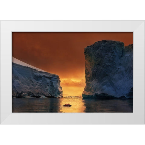 Antarctic Fire Gate White Modern Wood Framed Art Print by Cai, James