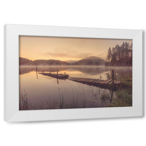 In The Morning White Modern Wood Framed Art Print by Peeva, Zlatina