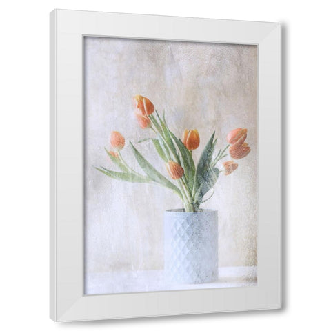 A Bunch Of Tulips White Modern Wood Framed Art Print by Devos, Delphine