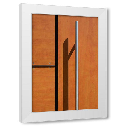 Shadow On The Door White Modern Wood Framed Art Print by Endermann, Rolf