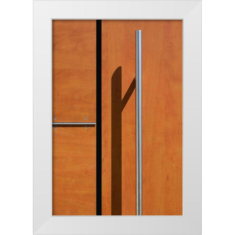 Shadow On The Door White Modern Wood Framed Art Print by Endermann, Rolf