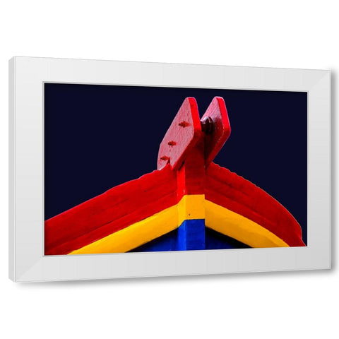 Boat - Xl White Modern Wood Framed Art Print by Wood, Carlos