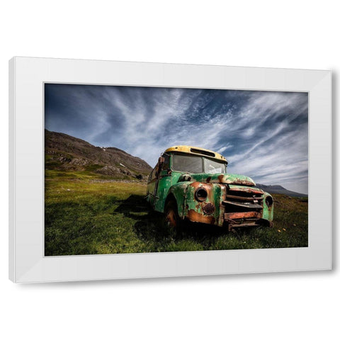 Old Green White Modern Wood Framed Art Print by H. Ingibergsson, Torsteinn