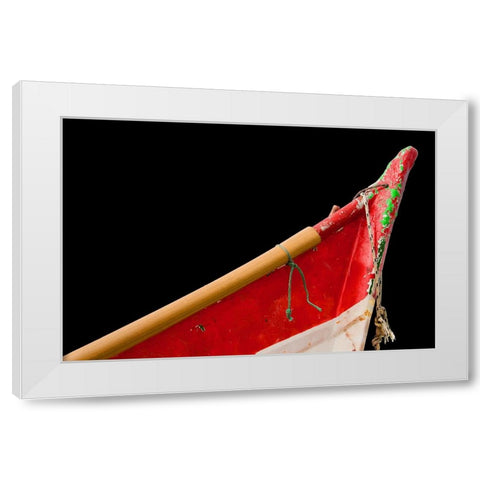 Boat - L White Modern Wood Framed Art Print by Wood, Carlos